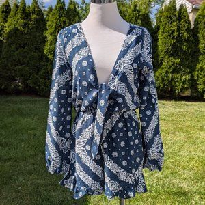 NWT Country Boho Paislely Bandana Print Romper